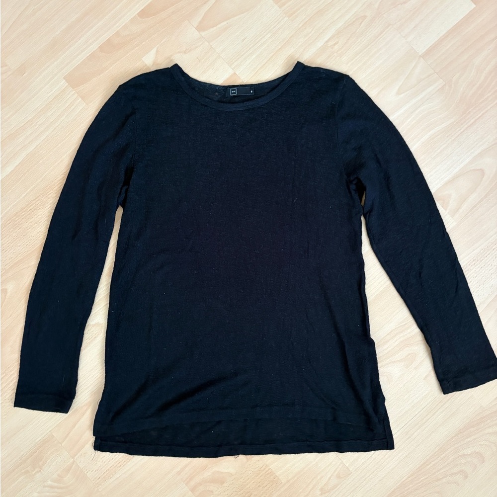 Black Crew Neck Women's Lightweight Sweater Sz Small